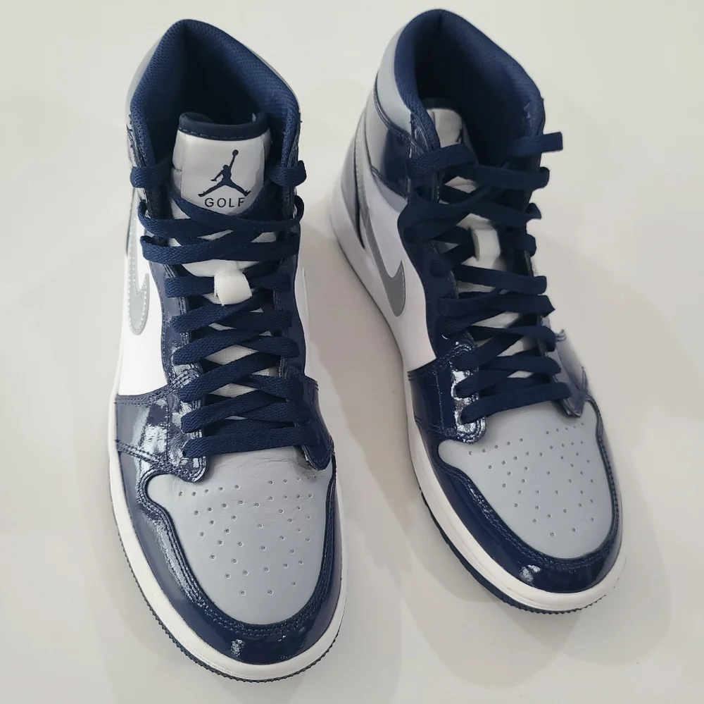 Jordan 1 Retro High Golf Patent Midnight Navy Sneakers DQ0660-100| M 8.5 / W 10 - Picture 3 of 17